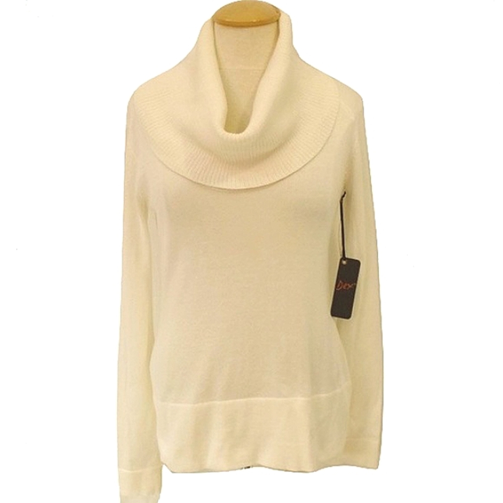 Dex Soft White Cowl/Turtleneck Sweater NEW Sz. Sm